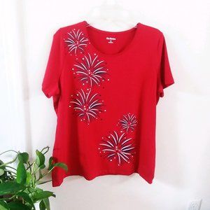 Kim Rogers Red Patriotic Tee
